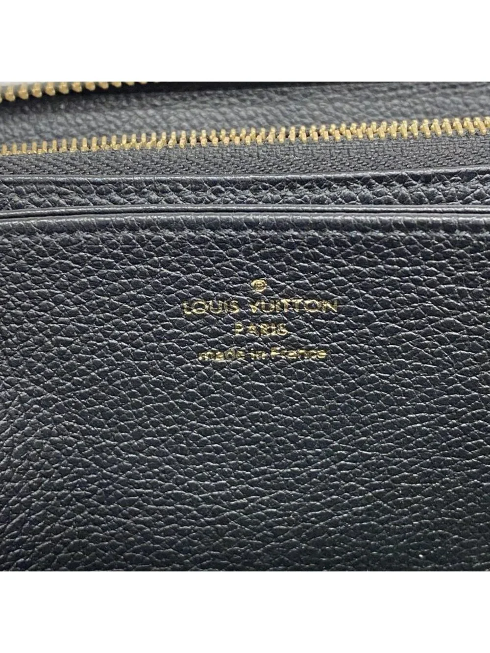 Louis Vuitton Wallet Monogram Empreinte Bicolor Zippy Black Beige